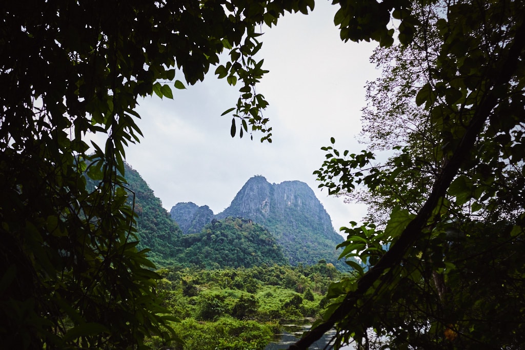 Blick vom Buddha Tempel in Laos