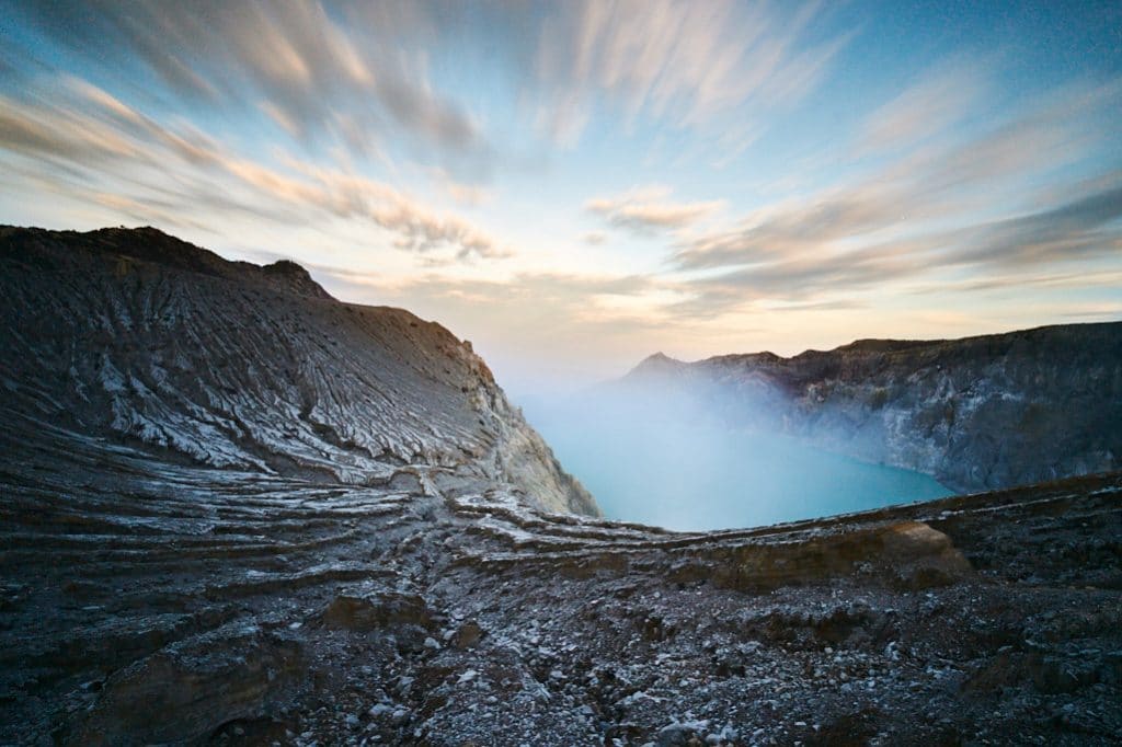 Langzeitbelichtung Kratersee Ijen